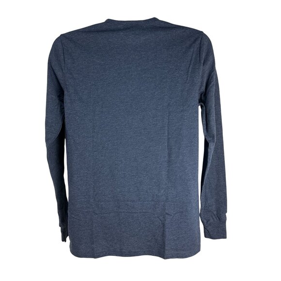 Kinetix Mens Small Navy Heather Long Sleeve Henley Shirt - Picture 7 of 7